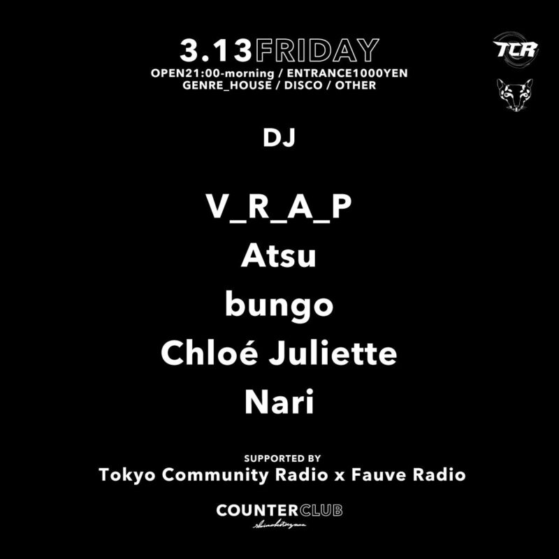 Fauve Radio x TCR: Collabo Streaming from Counter Club w/ bungo, k_yam, Nari, Sobriety